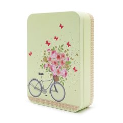 Plechová dóza Kolo s květinami