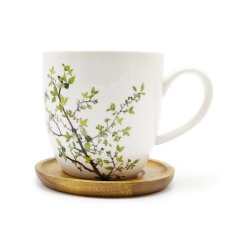 Hrnek Natura s podšálkem z akácie