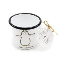 Smaltovaný hrnek Zamilovaný tučňák