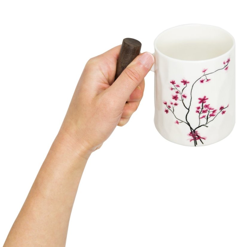 Hrnek s dřevěnou rukojetí Sakura