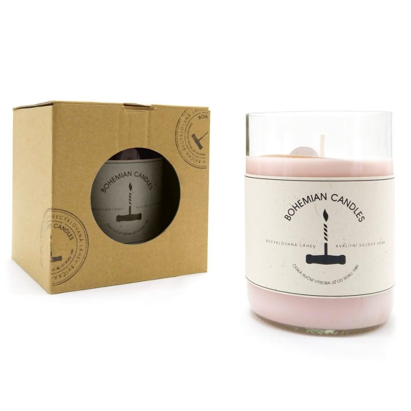 Svíčka ve vinné lahvi Rose