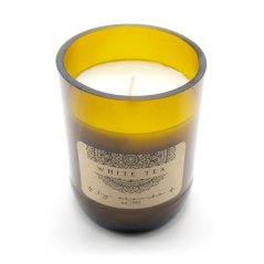 Svíčka v pivní lahvi White tea