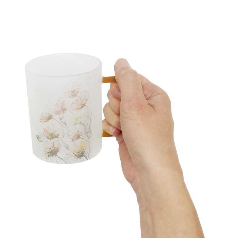 Skleněný hrnek Luční kvítí