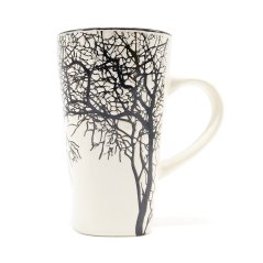 Vysoký bílý hrnek Strom