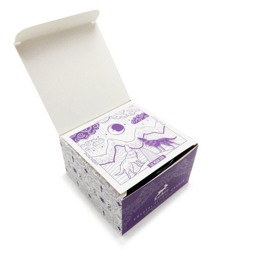 Květinová svíčka s krystaly Měsíc