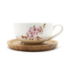 Espresso šálek Sakura s podšálkem z akácie