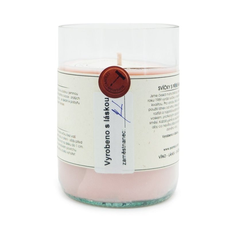Svíčka ve vinné lahvi Rosé