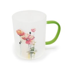 Skleněný hrnek Máky