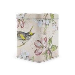 Plechová dóza Ptáček a květy