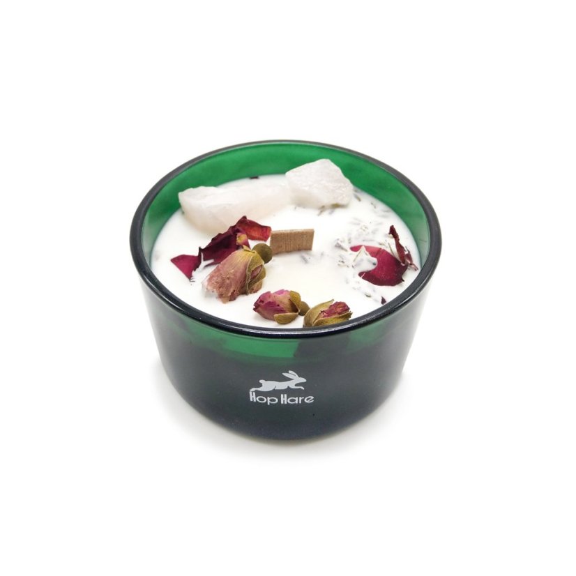 Květinová svíčka s krystaly Milenci