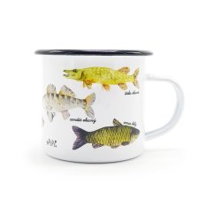 Smaltovaný hrnek Ryby