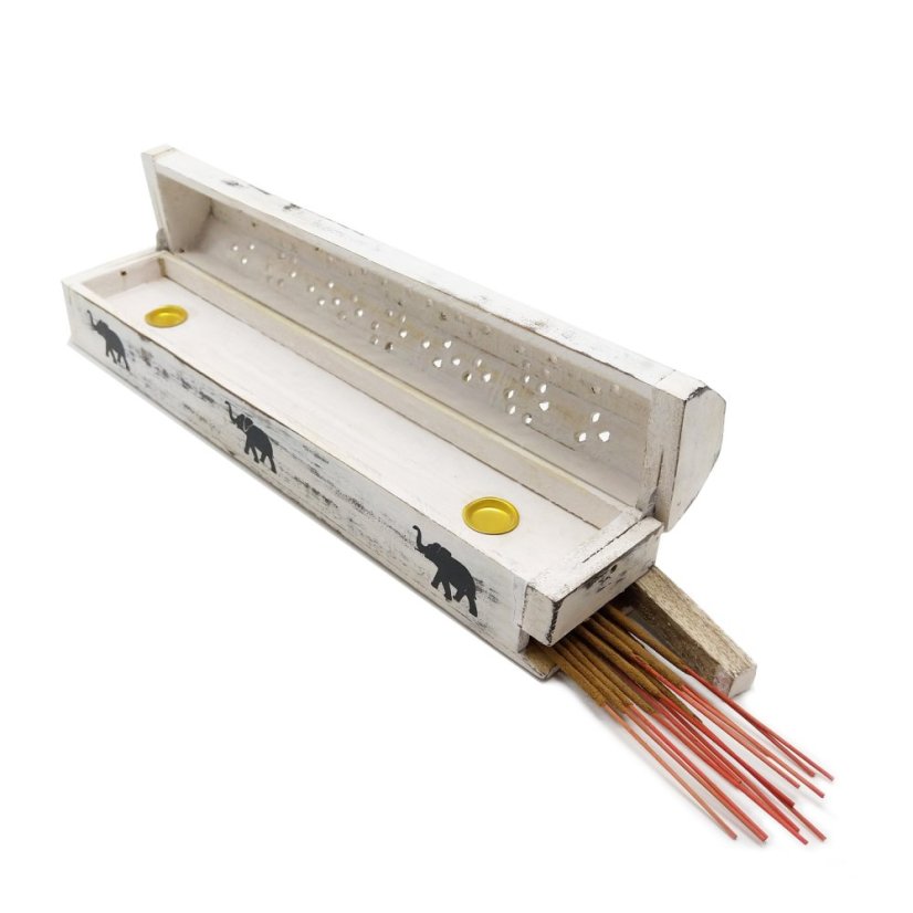 Bílý stojánek na vonné tyčinky a františky