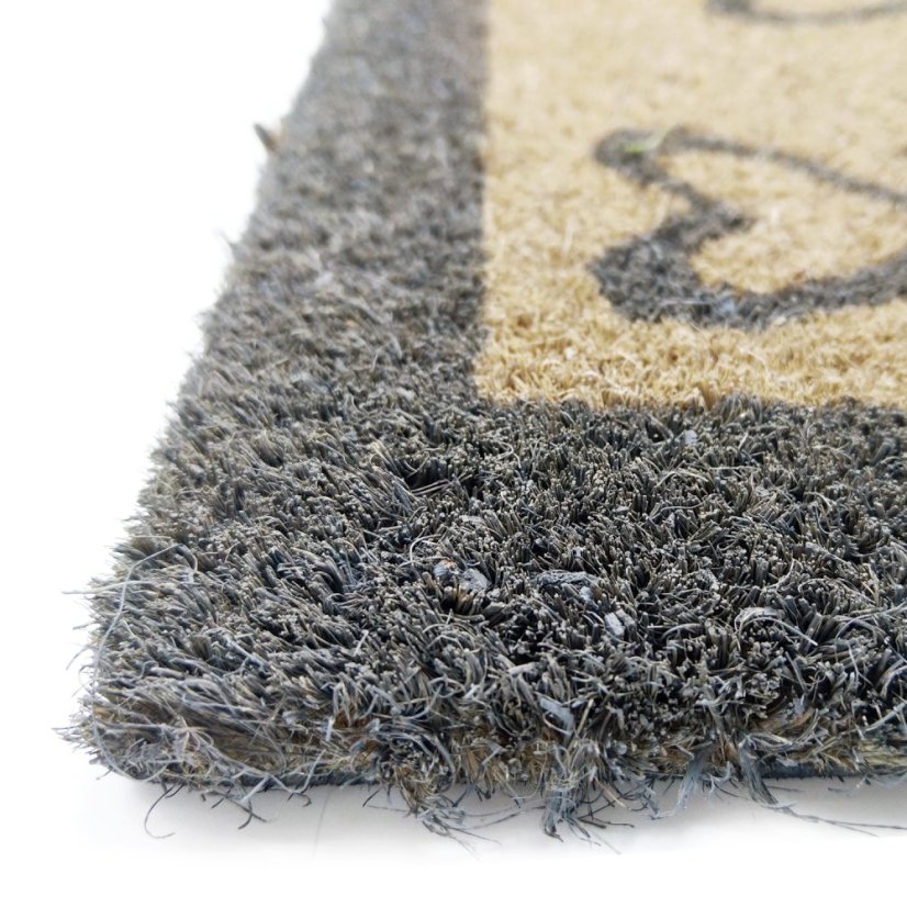 Kokosová rohožka 3 kočky v šedém rámu