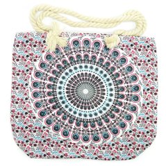 Plážová taška Elektrická modrá mandala