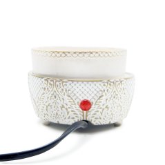 Antická bílá – 2 v 1 elektrická aromalampa a ohřívačka vosků i svíček