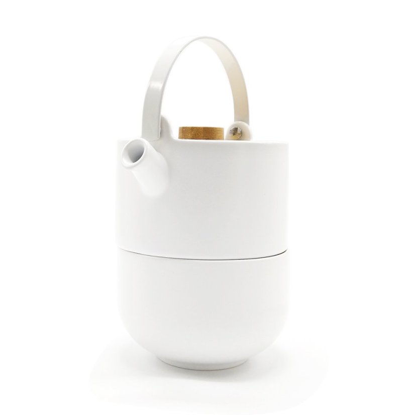 Bílá čajová souprava pro jednoho Umea