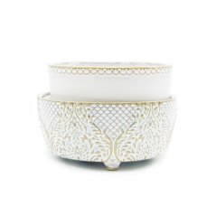 Antická bílá – 2 v 1 elektrická aromalampa a ohřívačka vosků i svíček