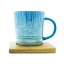 Hrnek Blue Wave s podšálkem z akácie