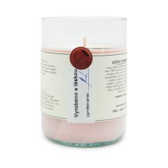 Svíčka ve vinné lahvi Rosé