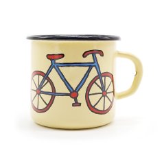 Béžový smaltovaný hrnek Kolo