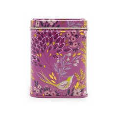 Plechová dóza Ptáček a zlaté lístky