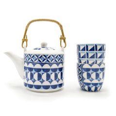 Čajová souprava Geometric blue