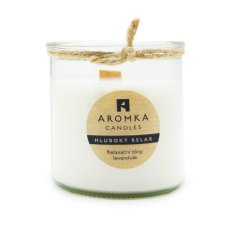 Sójová svíčka s dřevěným knotem Levandule