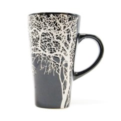 Vysoký černý hrnek Strom