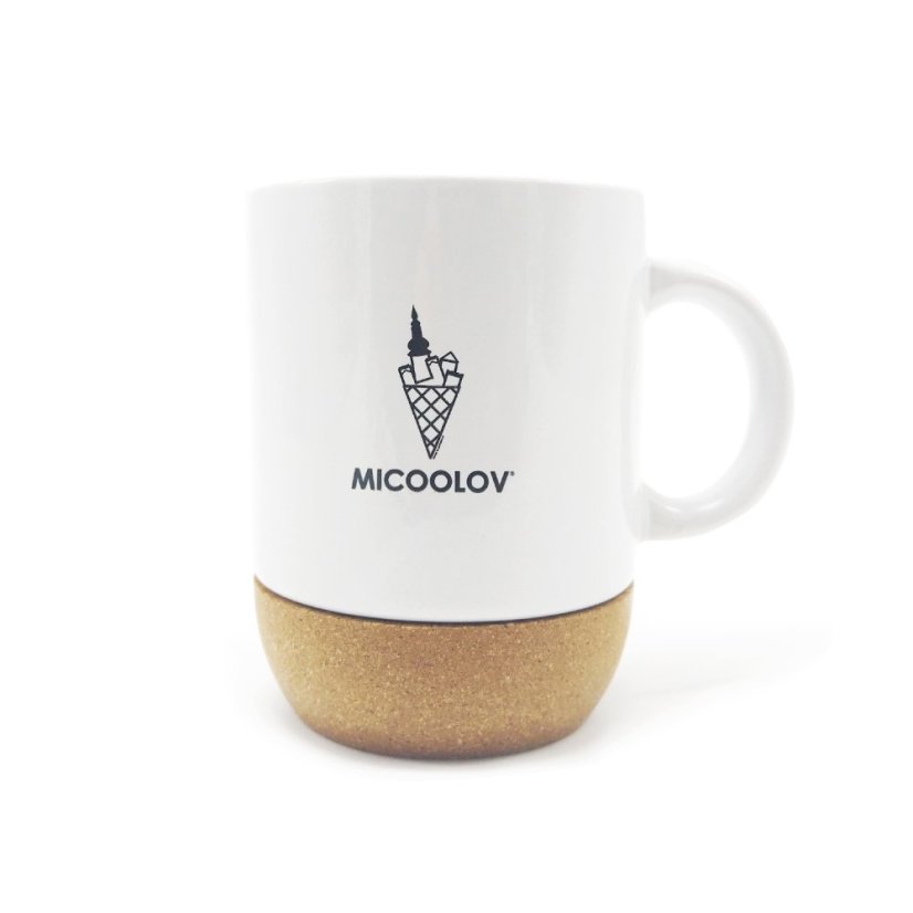 Bílý hrnek s korkem Micoolov®