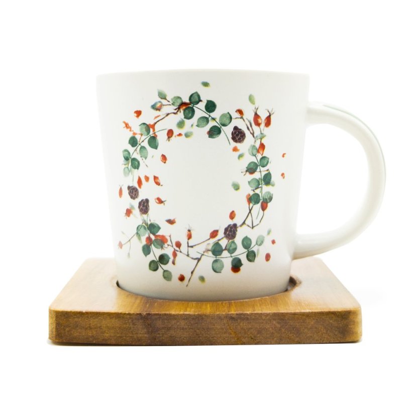 Hrnek Nordic Moods s podšálkem z akácie