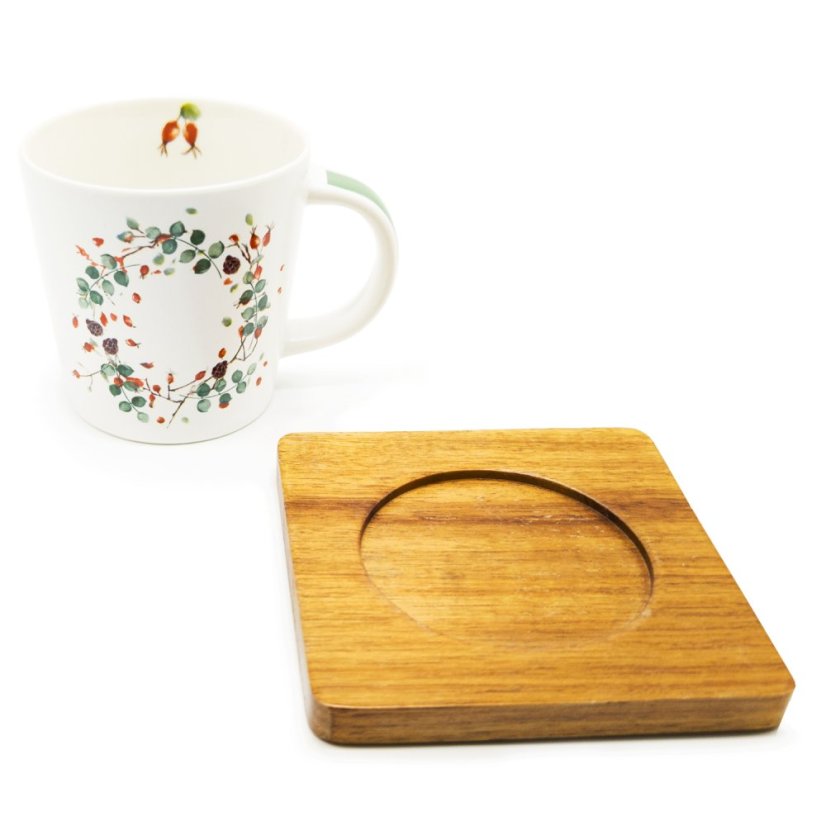 Hrnek Nordic Moods s podšálkem z akácie