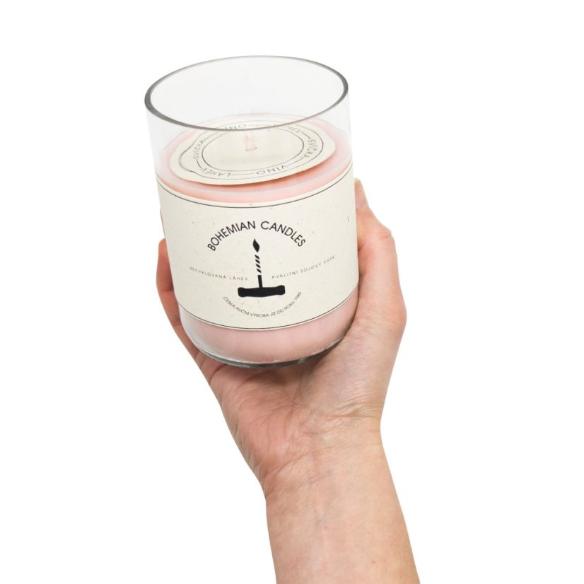 Svíčka ve vinné lahvi Rosé