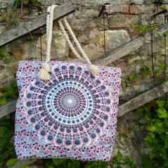 Plážová taška Elektrická modrá mandala