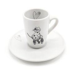 Espresso šálek Kočka na kole
