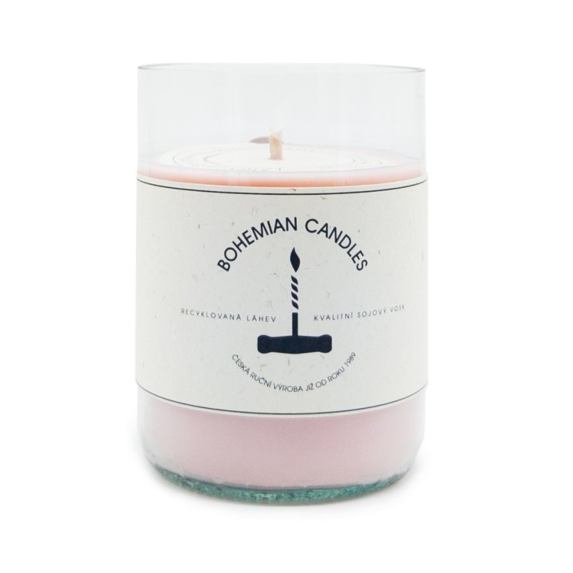 Svíčka ve vinné lahvi Rosé