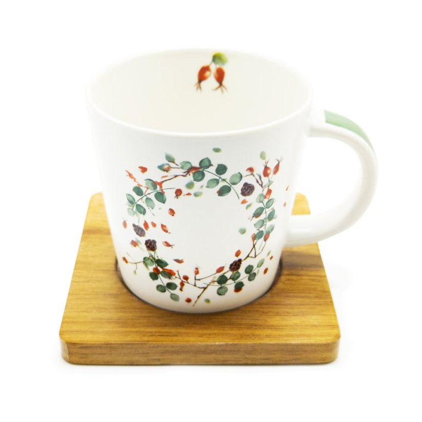 Hrnek Nordic Moods s podšálkem z akácie