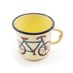 Béžový smaltovaný hrnek Kolo