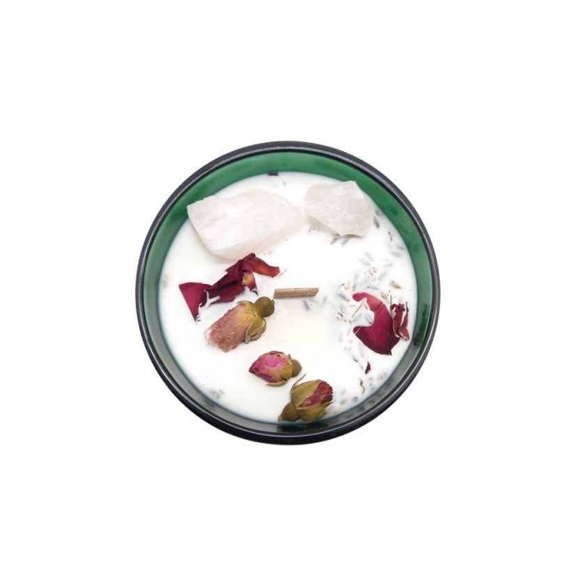 Květinová svíčka s krystaly Milenci