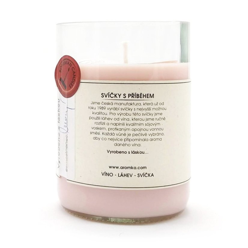 Svíčka ve vinné lahvi Rose