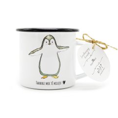 Smaltovaný hrnek Zamilovaný tučňák