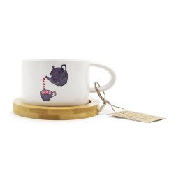 Hrnek Láskyplná konvička s podšálkem z bambusu