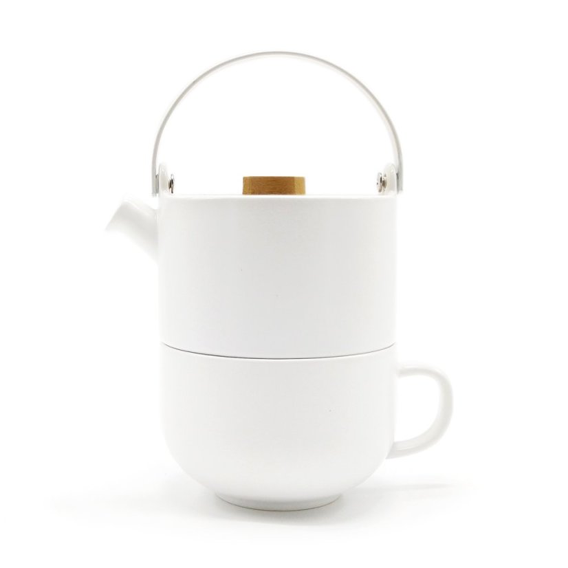 Bílá čajová souprava pro jednoho Umea