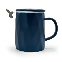Modrý hrnek se sítkem Lilie