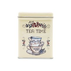 Plechová dóza Tea time s čajovými šálky