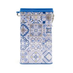Plechová dóza Casa Decor s modrými ornamenty