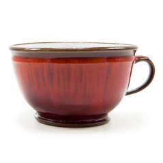 Červený široký hrnek