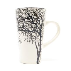 Vysoký bílý hrnek Strom