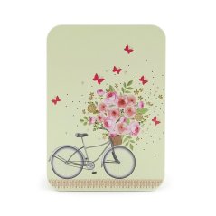 Plechová dóza Kolo s květinami