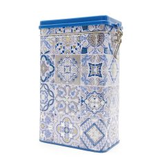 Plechová dóza Casa Decor s modrými ornamenty