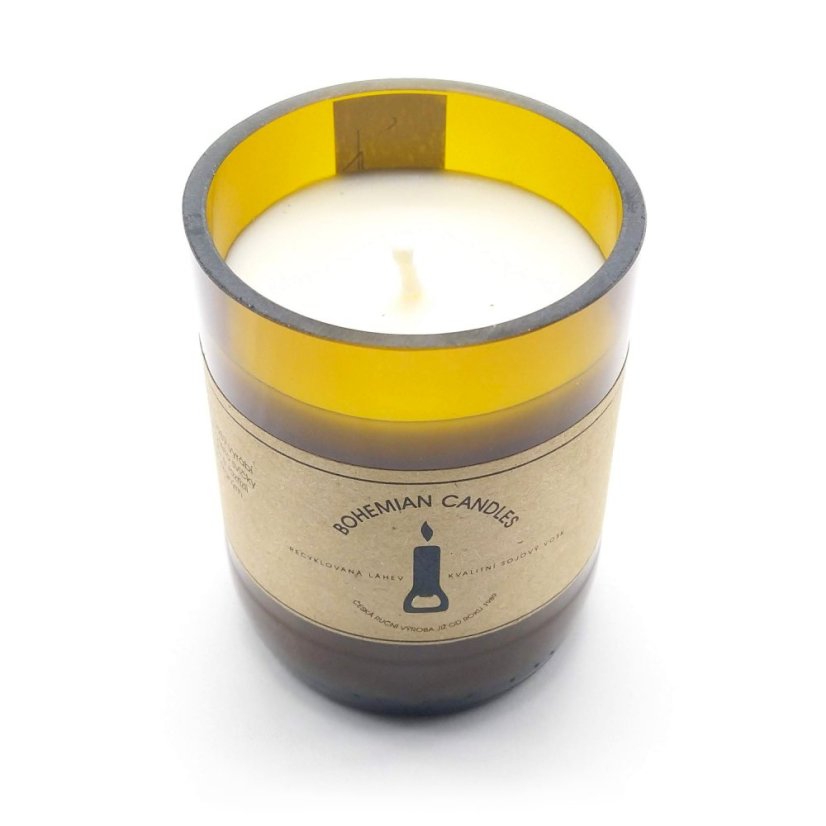 Svíčka v pivní lahvi Levandule